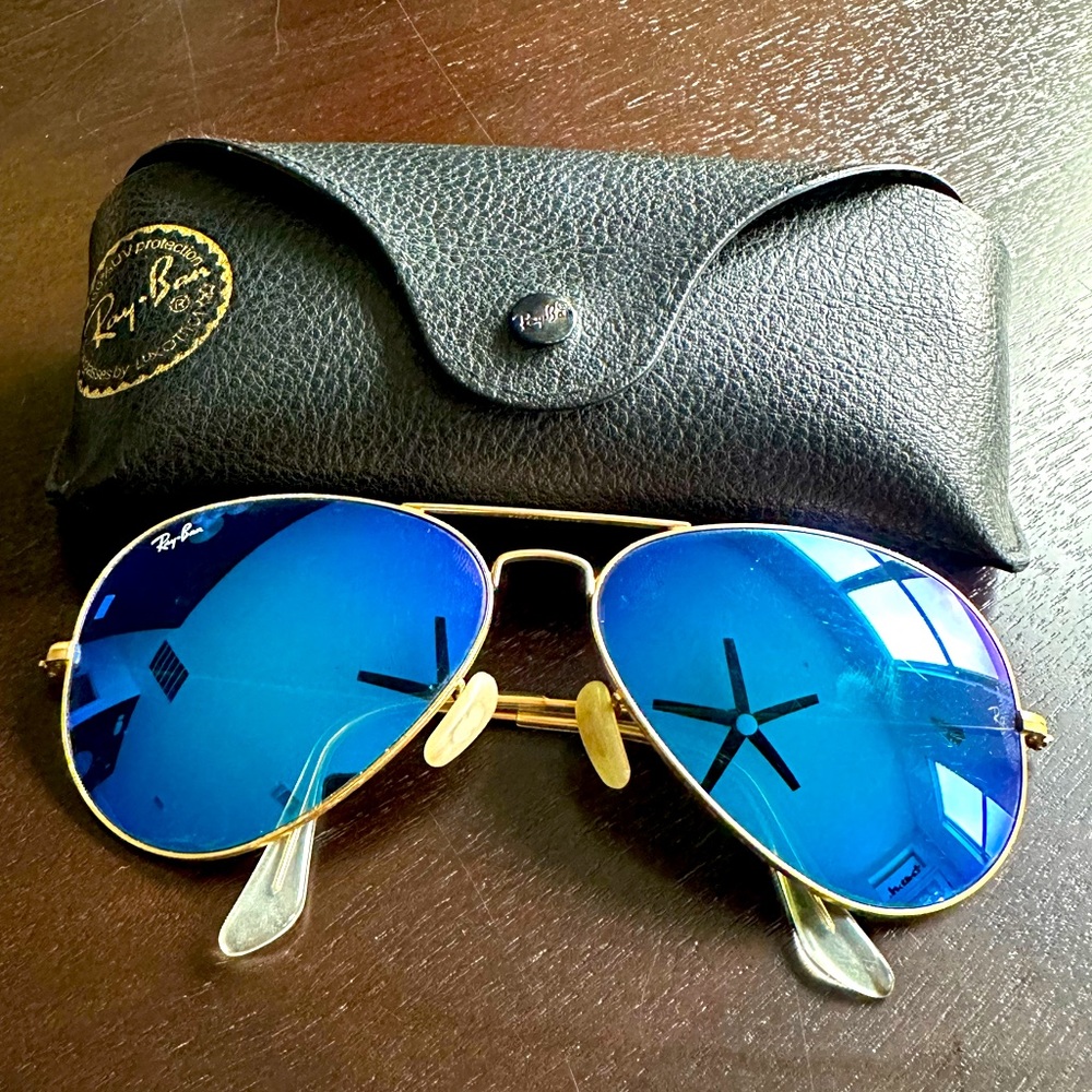Blue Aviator Ray Ban glasses (large frame)